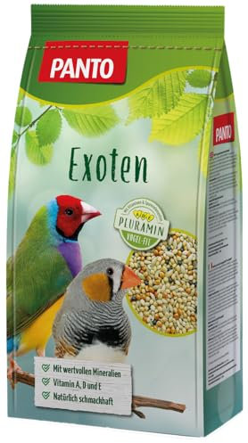 PANTO Exotenfutter mit Pluramin, 5x1 kg - Ziervogelfutter für Finken und Anderen exotischen Vögeln, Vogelfutter ohne Nüsse