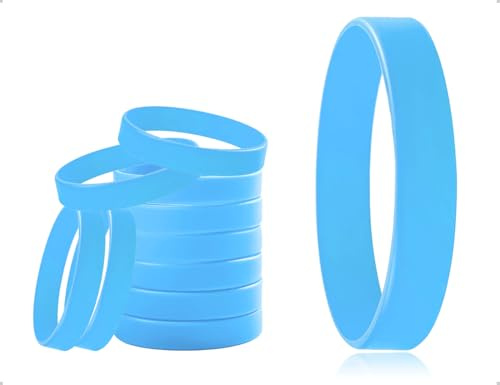 ZoeTekway 10 piezas pulseras, pulsera de silicona vacía simple, pulsera deportiva para hombres, mujeres y niños, para fitness, correr, fiestas, actividades deportivas en equipo (azul, 202*12*1,9 mm)