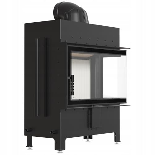 KRATKI Cheminée en Acier 14 KW Lucy à Droite FI 200 Insert de cheminée BImSchV Niveau 2 Classe d'efficacité énergétique