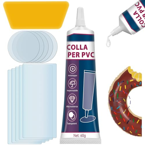 Paistely Kit Riparazione Piscina, Trasparente e Durevole Toppa per Piscina, Impermeabile e ad Alta Resistenza Riparazione Piscina, Adatto per la Riparazione di Varie Attrezzature Gonfiabili (60ml)