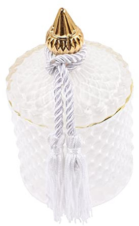 ULTECHNOVO Candelabros Perfumados De Vidrio con Tapa Frascos De Boticario Decorativos Recipientes para Velas con Diseño Relieve para Centros De Mesa o Ambientación De Salas