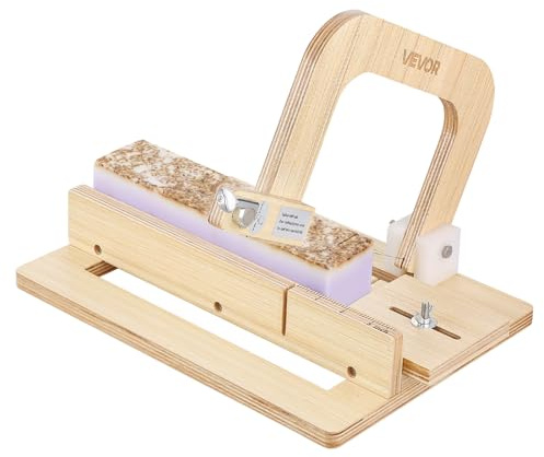 VEVOR Coupe-savon, épaisseur réglable de 0 à 50,8 mm, outil de découpe de savon en bois avec tension du fil réglable en acier inoxydable, trancheur fait main pour bougies avec fils supplémentaires