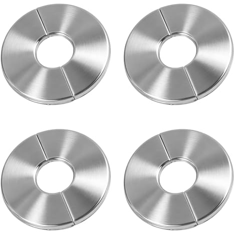 4 rörskydd i kromat rostfritt stål, 22 mm, självhäftande efterbehandlingsrosor för värmerör, vattenledningar, gaser, kranar, radiatorer och dräneringsrör - ytterdiameter 65 mm