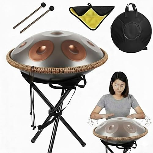 Hand Pan Drum 440hz432hz Adults, Steel Handpan Drum For Beginners 1822 Inch D Minor Kurd 91012 Notes - Hand Drum Set, Hand Pan, Handpan Instrument(blue,432hz22inch12note) Purple 432HZ/18inch/9Note