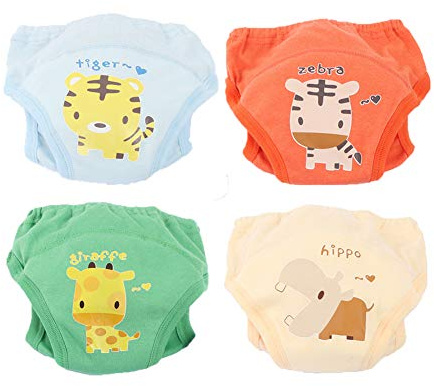 Mutandine di Apprendimento Bambino, Morbuy Mutandine Allenatrici per Bambini a Prova di Perdite Mutande di Cotone Pantaloni da Allenamento Lavabili e Riutilizzabili Confezione da 4 (110,Colore E)