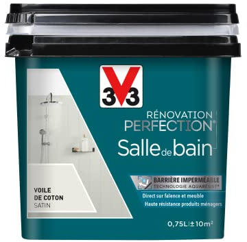 V33 Peinture de rénovation salle de bain, Rénovation perfection Voile de coton satin 750ml