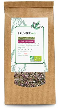 Rue Des Plantes - Bruyère Bio Sommités Fleuries Tisane 100g - Infusion Apaisante pour le Bien-être Urinaire, Qualité Biologique
