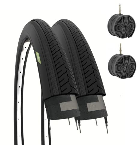 ECOVELO Unisex – Erwachsene 27x1 1/4 Reifen für Citybike fahrradreifen, Schwarz, 27