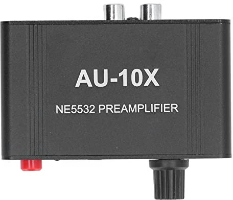 PUSOKEI Phono Turntable Preamp, 20Db Stereo Audio Signal Phono Preamplifier, HiFi Sound Phonograph Preamplifier with Input, Output & 3.5MM Headphone Port