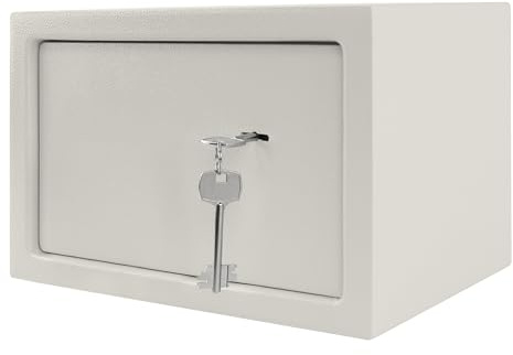 CEEDIR Tresor Coffre-fort à meubles avec serrure à double panneton 31 x 20 x 20 cm Coffre-fort mural pour bureau, magasin, bar, taille L