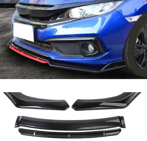 Bqieai Coche ABS Alerón Parachoques Delantero lip, para Polo MK5 6R 6C 2009-2018 10 Spoiler Labio Divisor Lip Mentón Anti choques ProteccióN Accesorios,A/Black-Bright Black