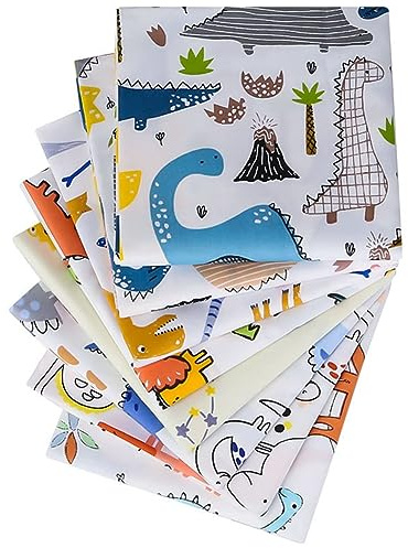BrightGlow Paquete de tela de algodón para patchwork 100% algodón, tela para acolchado, lote de 8 piezas de 50x50cm (19.7x19.7), telas de sarga, restos de tela, paquete de tela, tela de algodón DIY