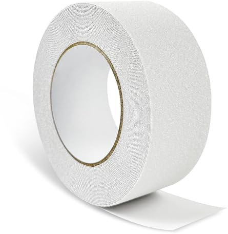 Jesdavan Nastro Antiscivolo, Strisce Antiscivolo per Scale, 5cm*10m Adesivo Antiscivolo Scale, Nastro Antiscivolo per Gradini, Impermeabile, Tagliabile, Adatto per uso Interno ed Esterno, Trasparente