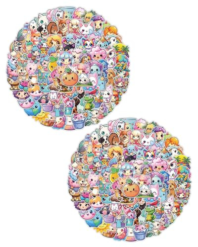 LEEQBCR 100 pièces Réfléchissant Autocollants kawaii stickers Packs d'autocollants animaux pour enfants,autocollants imperméables pour bouteille d'eau,autocollants drôles pour ordinateur portable
