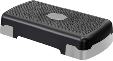 Aerobic Stepper – Fitness Deck, Home Trainer | 8in 6in 4in Height Riser Block for Step Workout Routines, Lightweight Stepper Board for Balance Practice, Jump Training, Leg Strength Building