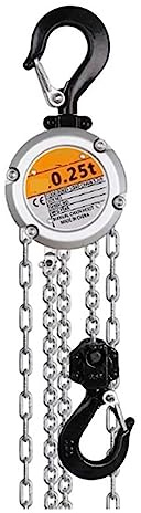 Mini paranco manuale a catena, montaggio a gancio 0,25/0,5 tonnellate di capacità 3 metri di sollevamento sollevamento manuale portatile a leva,Resistente e affidabile(0.5T with 3M)
