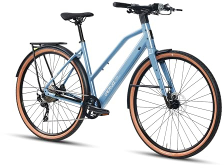 DERUIZ E Bike Vélo de trekking électrique à 10 vitesses pour femme 28 18,5 kg avec batterie 36 V, moteur 250 W, 25 km/h et portée 110 km