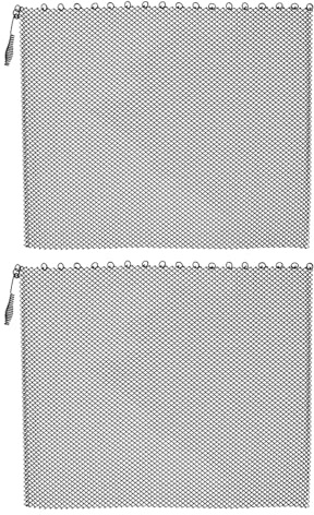 POPETPOP Lot de 2 Rideaux de Cheminée en Maille Ignifugée 61X53 CM Grille de Protection Suspendue Pare-Étincelles pour Foyer Bois Écran de Sécurité Décoratif Adaptable pour Intérieur