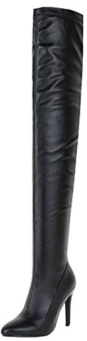 Smilice Cuissardes Sexy pour Femmes avec Talon Aiguille et Bout Pointu