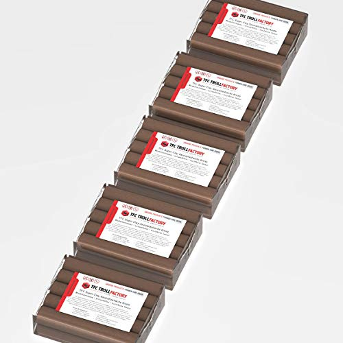 TFC SuperClay I permanent plastisk lera I modelleringsmassa I tillverkad av högkvalitativa vaxer (100 % bivax) och oljor I brun, 5 x 500 g