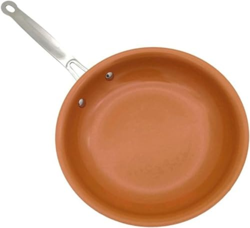 LRTYZBD Cacerola antiadherente de cobre con revestimiento wok, cacerola para horno, parrilla de inducción, utensilios de cocina, sartén de 24 cm