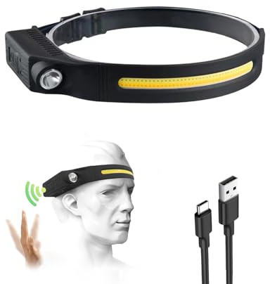 Victoper Lumilight Head Torch Rechargeable, Lumi Light LED Headband Upgrade 800 Lumens 8 Modes 270 Degree IPX4 Lumilight Head Torch with Sensor Function for Camping Running Lumi Light Led Headband