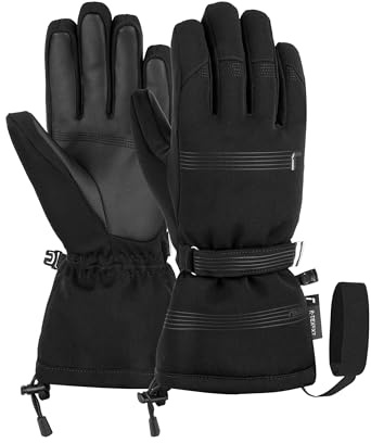 Reusch Cozy Down R-TEX® XT Gants d'hiver, Chauds, imperméables, Coupe-Vent et Respirants, Gants d'hiver, Gants de Neige, Gants de Ski pour Femmes, 7,5, Noirs