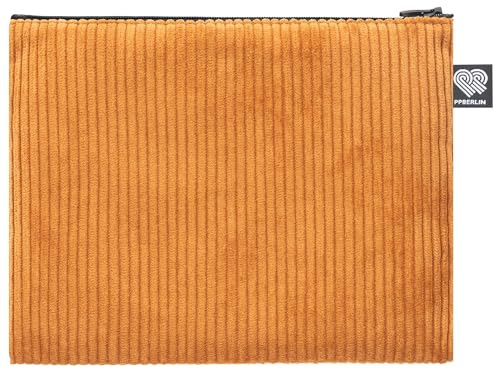 PP-Berlin Etui Groß, Vegan, Handgenäht in Berlin großes Täschchen für Kinder Damen, Herren, Unisex (Ocker)