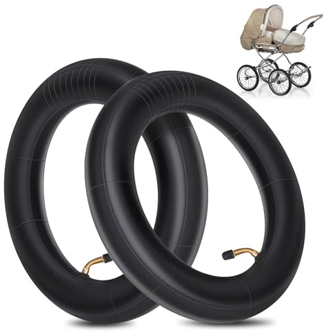 Forbabe 2 stycken 30 cm barnvagnsslang med vinkelventil 45° | 12 x 2 1/8 cykelslang för barnvagn cykel skoter däck trehjuling balanscykel