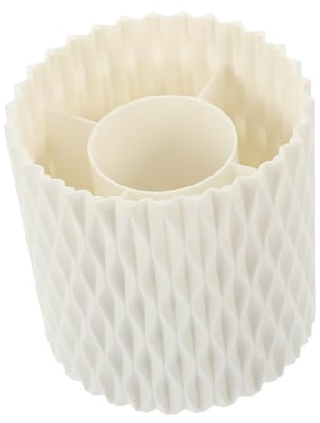 FRCOLOR Organisateur de Pinceaux Maquillage Rotatif Grand Seau Multifonctionnel pour Bureau et Cosmétiques Support Stylo et Outils de Maquillage Blanc