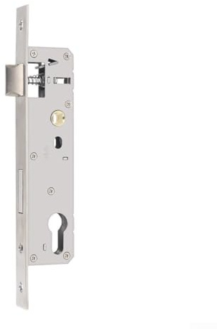 FACAIIO Serratura a mortasa in acciaio inox per cancello da giardino, 85 x 25 mm, con serratura girevole a 360°, inserto a U