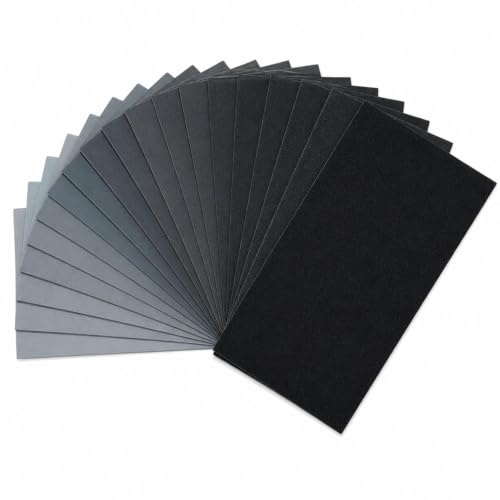 LiangSanXin 21 Carta Vetrata Abrasiva Grana 60-10000 Legno Auto Plastica | Carta abrasiva fine formato 23x9,3cm, grane miste per levigatura legno, auto, vetro e plastica