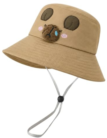 FloralGrace Sommarhatt Barn Hink Capybara UV-skydd Hattar Sommar Utomhusaktiviteter Justerbar Keps Strand Bucket Baby
