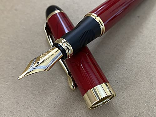 Jinhao x450 Füllfederhalter 0,5 mm mittlere feine Spitze von Rhapsody Tintenstiften (rote + schwarze Linien)
