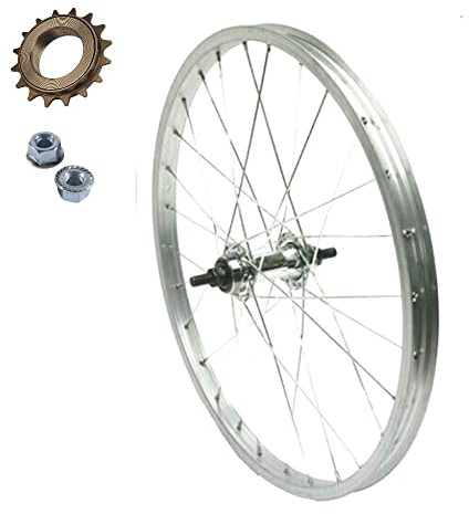 Rueda/llanta trasera 20 x 1.75 + piñón 16 dientes 1V bicicleta Graziella MTB City Bike | aluminio/acero