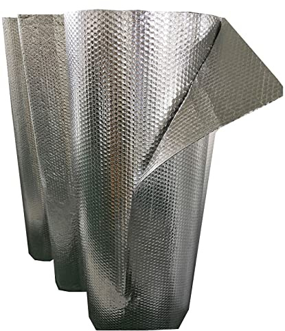 MUYUNXI Reflective Insulation Aluminum Foil Film, Bubble Foil Insulation Vapor Barrier 4-5mm for Attic, Wall, Floor, Greenhouse, Garage Door(Size:1x30m(3.2x98.4ft))