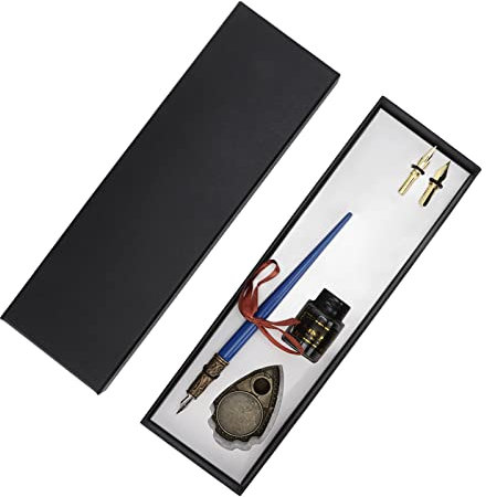 Hosit Dip-Stift-Set, Als Geschenk Verpackt, Edelstahlspitze, Glänzend, Kalligrafie-Stift-Set, Eleganter Stil für Geburtstagsgeschenk für Kunst