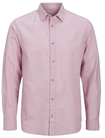 Jack & Jones Jjesummer Ls Sn Chemise à Manches Longues pour Homme, Rose Tendre, XL