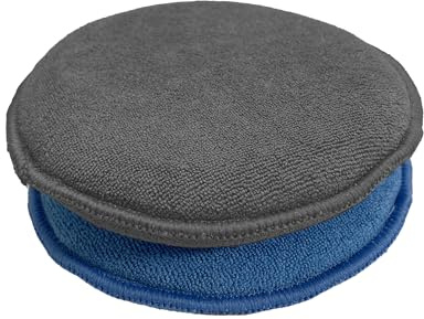 Simply Auto Microfibre Hand Polish Pads (2 Pack) 13.5x2cm Wax Applicator for Car Polish, Paint Cleaner, Motorcycle Polish and many other applications (Blue, Grey)