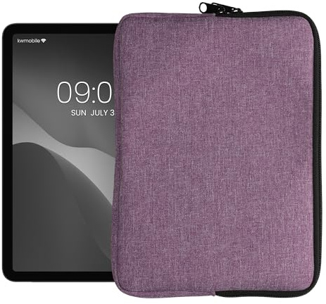 kwmobile Funda Universal para Tablet - Estuche de Tela con Cierre de Cremallera para Tableta de 9,7 a 11 Pulgadas - Bolsa Protectora para Tablet con Correa de Mano