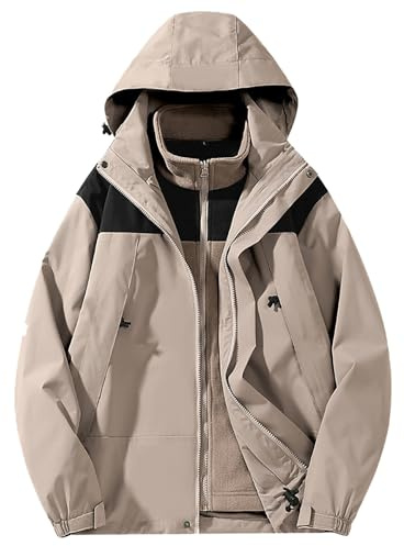 Generisch Skijacke Damen Winter 3 In 1 Wasserdicht Funktionsjacke Schwarz Wanderjacke Winterjacke Warm Outdoorjacke Anorak Snowboardjacke