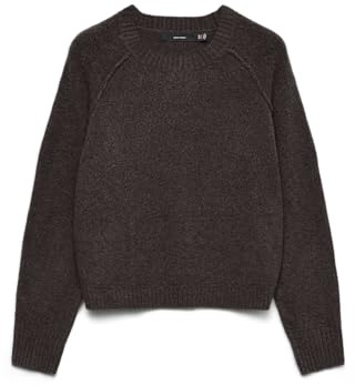 VERO MODA Vmaquarius Ls Pull Raglan à col Rond BF, Gâteau au Chocolat, M