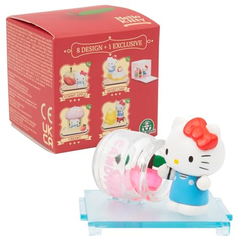 Hello Kitty - Blind Box Serie Mela, 1 Figura Pop a Sorpresa su 9, Unboxing ed Arrivo Casuale, Mini Box Trasparente 5x5cm, Collezionabile