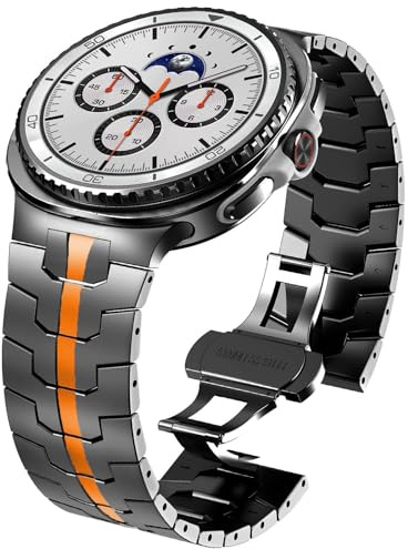 Hgsxst Metallarmbänder für Samsung Galaxy Watch 8 Armband 40mm 44mm/8 Classic 46mm,No Gap Business Edelstahlarmband Metall Ersatzarmband Armbänder für Samsung Watch 8 Armband 40 44 mm