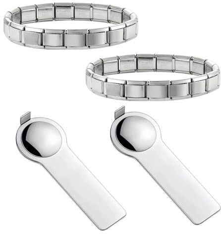 Wellrun 4PCS Italian Bracelet Link Remover Kit,Nomination Charm Tool for DIY Jewelry Making,Module Splicing Tool,Bracelet Opening and Connecting Aid