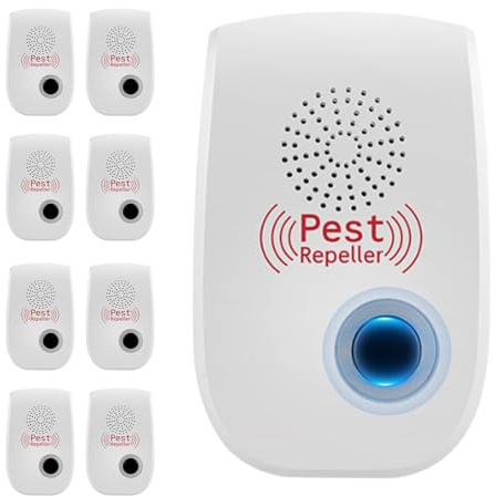 Bugshield, 8 stycken, musförsvar, elektronisk skrämma bort möss, skadedjursbekämpningsanordning mot möss, myggor, kackerlackor, spindlar, flugor