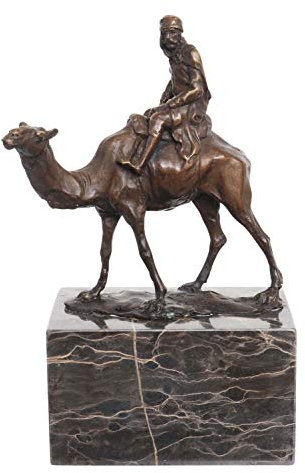 Scultura in bronzo cammello figura statua di bronzo stile antico 22cm