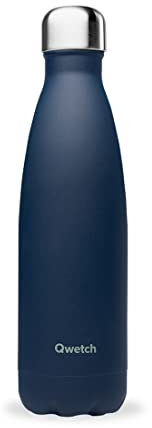 Qwetch - Bouteille Isotherme Originals Bleu Nuit 500ml - 24h Froid et 12h Chaud - Etanche, Sans BPA & Réutilisable - Gourde inox isotherme pour Sport, Voyage, Bureau, Randonnée