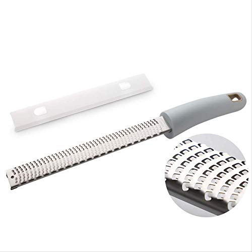 Premium Grater Zester Zester Citrus Kitchen Parmesan Grater Lemon Saute Nutmeg Grater Glyrgher Razor-Sharp Stainlesss Stee L Blade Cleaning Brush Chocolate Planing Blue 32 X 2.6Cm Figsplanating Knife