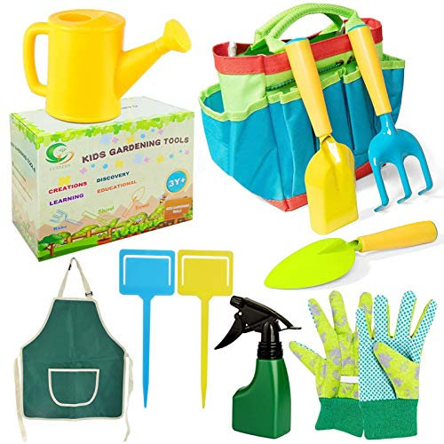 Sunshine smile Gartengeräte für Kinder,Gartenspielzeug Set,Spielwerkzeuge für den Strand/Garten,Gartenwerkzeug Set Im Freien,Kids Gardening Tools,Kindergarten Gießkanne,Gießkanne für Kinder